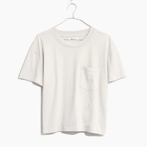 Madewell Crop White Tee w/ Pocket